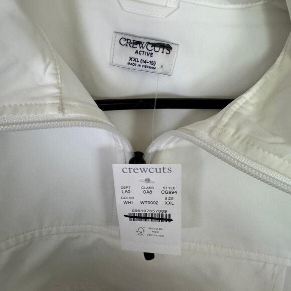 Crewcuts by J.Crew Active Anorak Jacket Girls XXL White Water Resistant 1/4 Zip - Picture 3 of 7